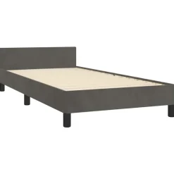vidaXL - Bed frame zonder matras - Donkergrijs - Fluweel - 90x200 cm