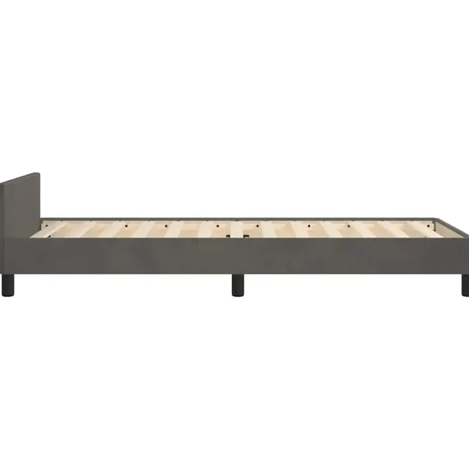 vidaXL - Bed frame zonder matras - Donkergrijs - Fluweel - 90x200 cm