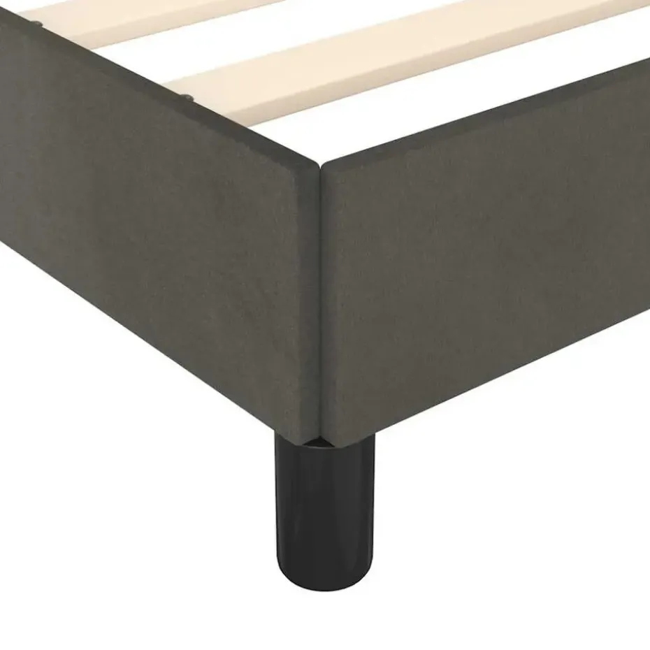 vidaXL - Bed frame zonder matras - Donkergrijs - Fluweel - 90x200 cm