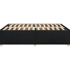 vidaXL - Bed frame zonder matras - Zwart - Stof - 140x200 cm