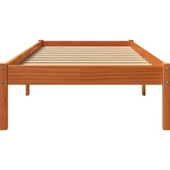 vidaXL - Bed frame zonder matras - Wasbruin - Massief grenenhout - 90x200 cm