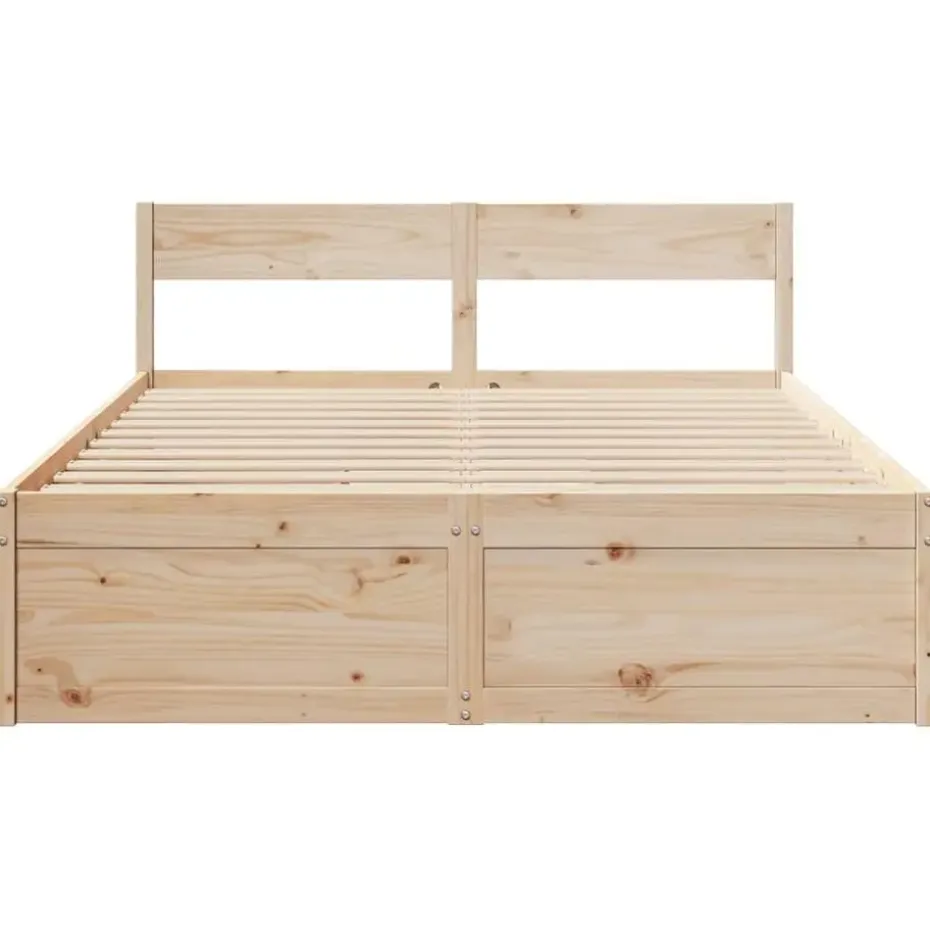 vidaXL - Bed incl. hoofdbord en lades - Massief grenenhout - 140x200 cm