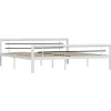 vidaXL - Bed met hoofd- en voeteneinde - Wit en zwart - metaal - 180x200 cm