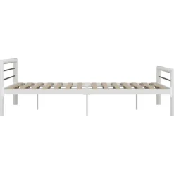 vidaXL - Bed met hoofd- en voeteneinde - Wit en zwart - metaal - 180x200 cm