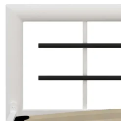 vidaXL - Bed met hoofd- en voeteneinde - Wit en zwart - metaal - 180x200 cm
