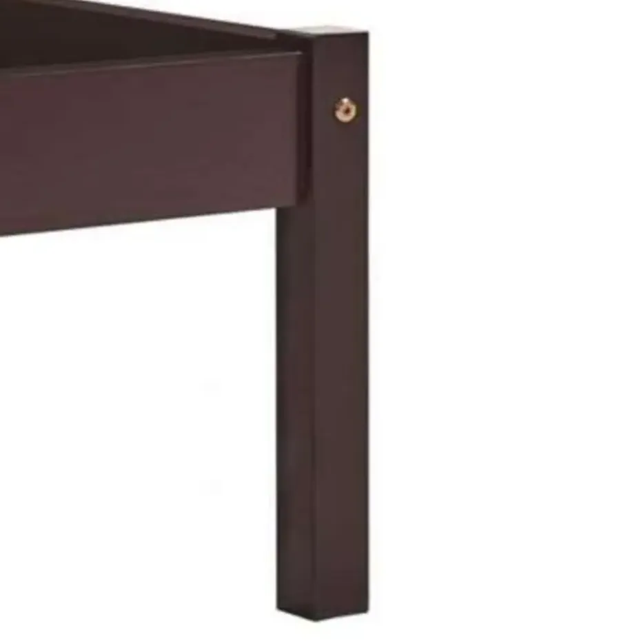 vidaXL - Bed met hoofdeinde - Donkerbruin - Massief grenenhout - 140x200 cm