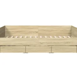 vidaXL - Bed met lades - Sonoma eikenkleurig - Hout - 90 x 200 cm