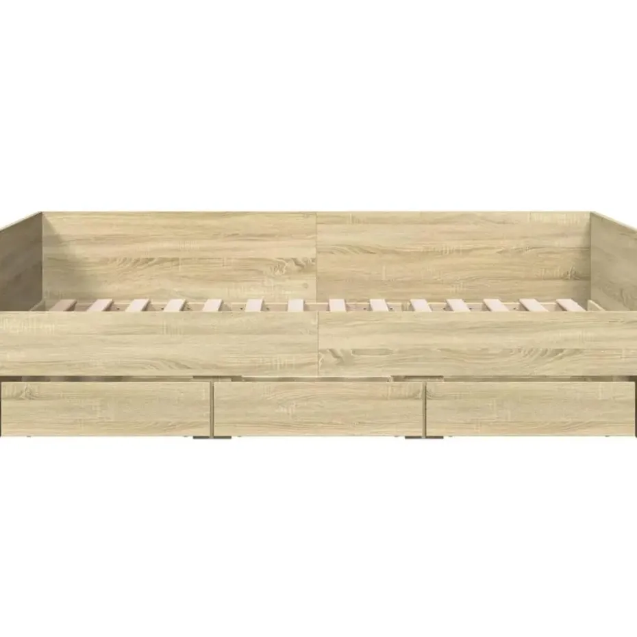 vidaXL - Bed met lades - Sonoma eikenkleurig - Hout - 90 x 200 cm
