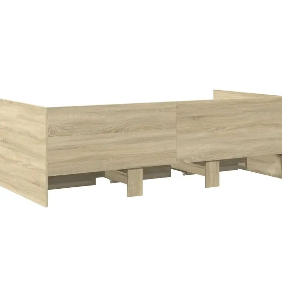 vidaXL - Bed met lades - Sonoma eikenkleurig - Hout - 90 x 200 cm