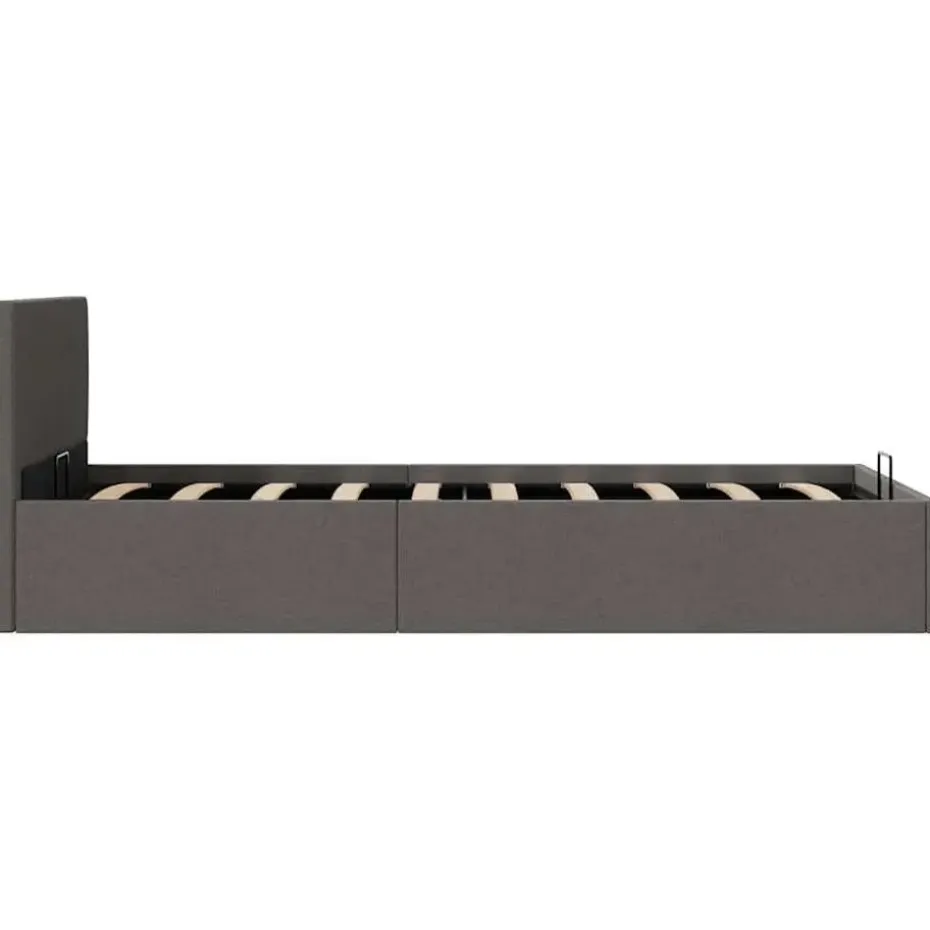 vidaXL - Bed met opbergruimte - Hydraulische - Donkergrijs - Stof - 100x200 cm