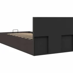 vidaXL - Bed met opbergruimte - Hydraulische - Donkergrijs - Stof - 100x200 cm