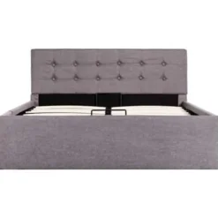 vidaXL - Bed met opbergruimte - Hydraulische - Taupe - Stof - 120x200 cm