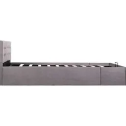 vidaXL - Bed met opbergruimte - Hydraulische - Taupe - Stof - 120x200 cm