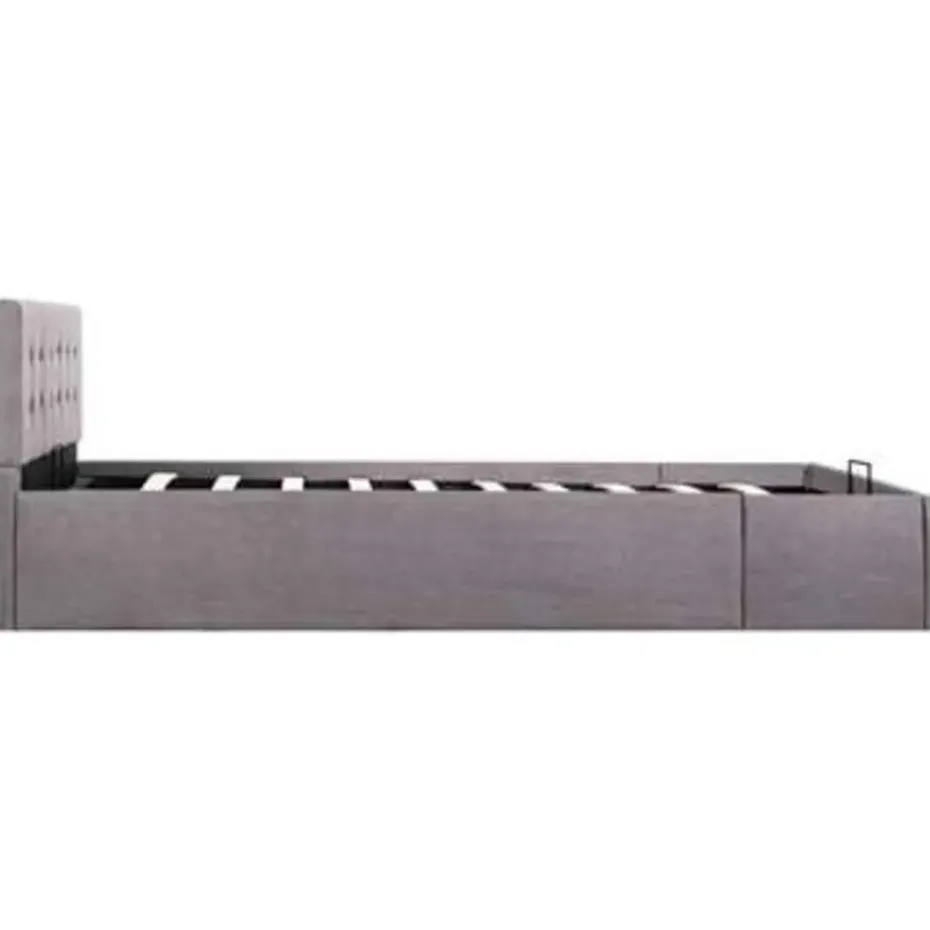 vidaXL - Bed met opbergruimte - Hydraulische - Taupe - Stof - 120x200 cm