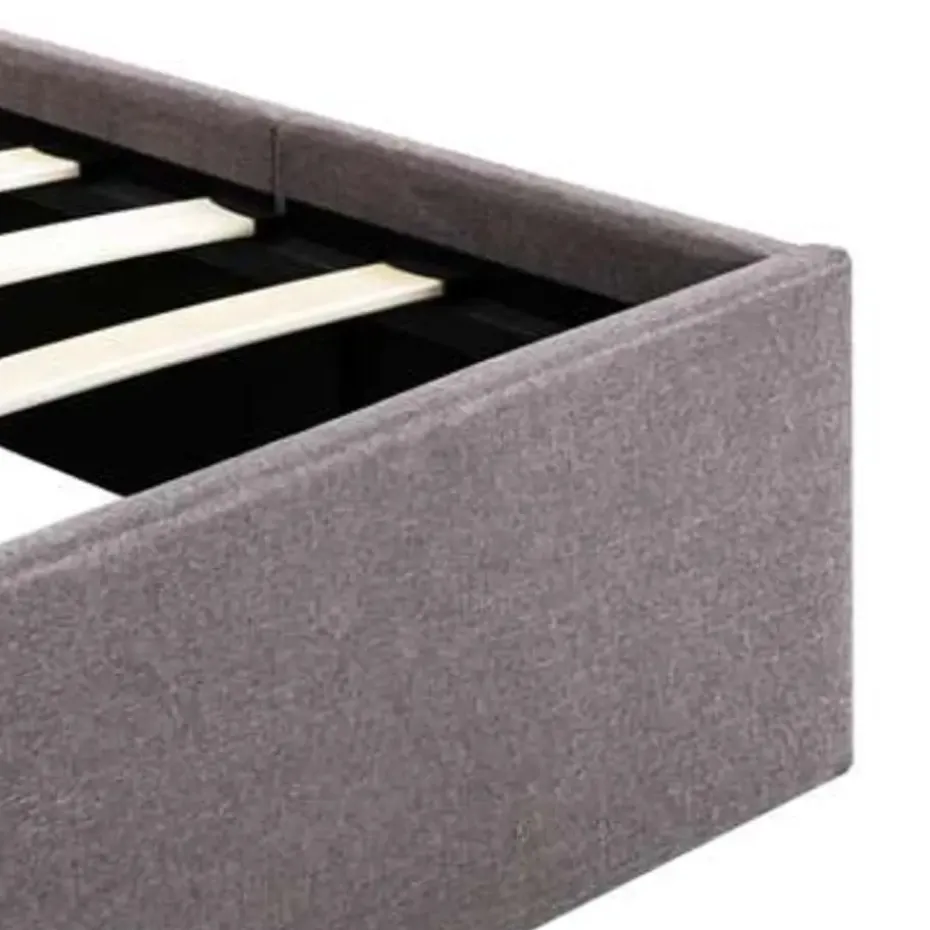 vidaXL - Bed met opbergruimte - Hydraulische - Taupe - Stof - 120x200 cm