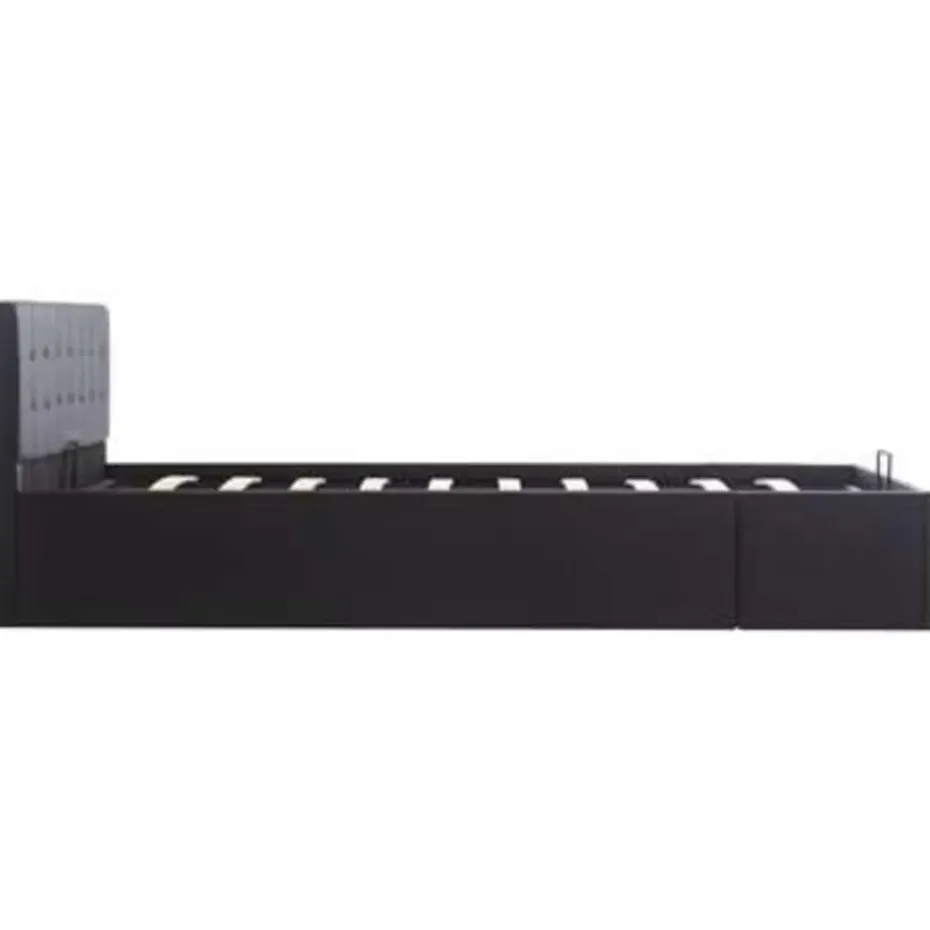vidaXL - Bed met opbergruimte - Hydraulisch - Zwart - Kunstleer - 140x200 cm