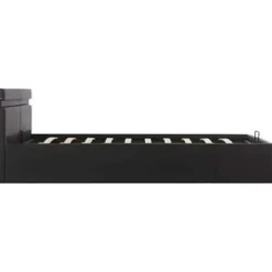 vidaXL - Bed met opbergruimte en LED - Zwart - Kunstleer - 160x200 cm