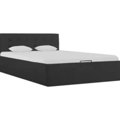 vidaXL - Bed met opbergruimte - Hydraulische - Donkergrijs - Stof - 120x200 cm