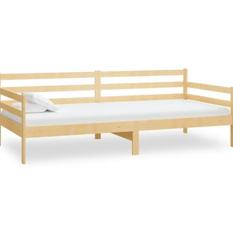 vidaXL - Bedbank - Naturel - Massief grenenhout - 90x200 cm