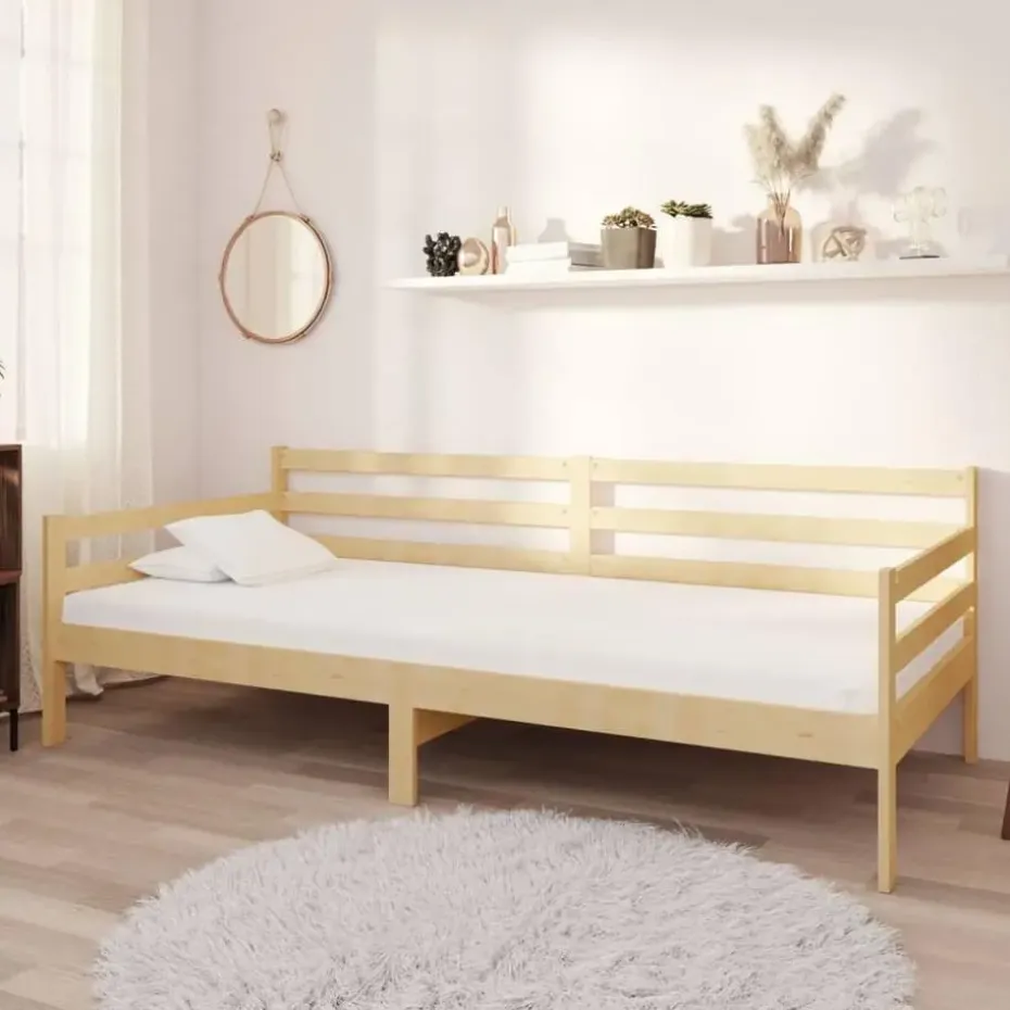 vidaXL - Bedbank - Naturel - Massief grenenhout - 90x200 cm