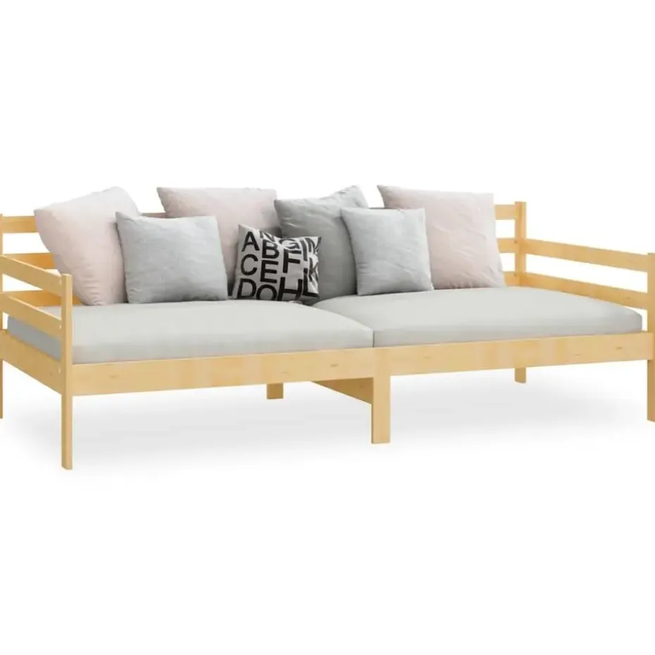 vidaXL - Bedbank - Naturel - Massief grenenhout - 90x200 cm
