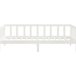 vidaXL - Bedbank - Wit - Massief grenenhout - 90x200 cm