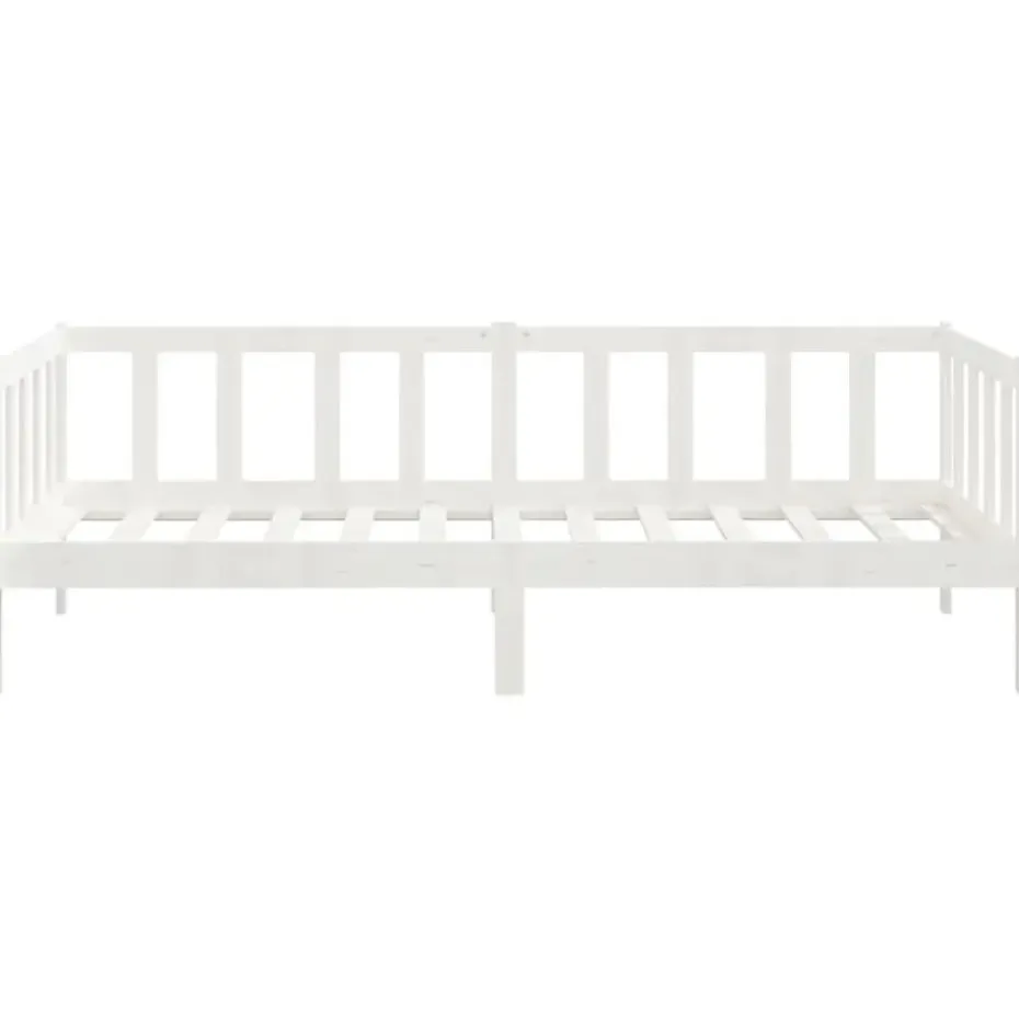 vidaXL - Bedbank - Wit - Massief grenenhout - 90x200 cm