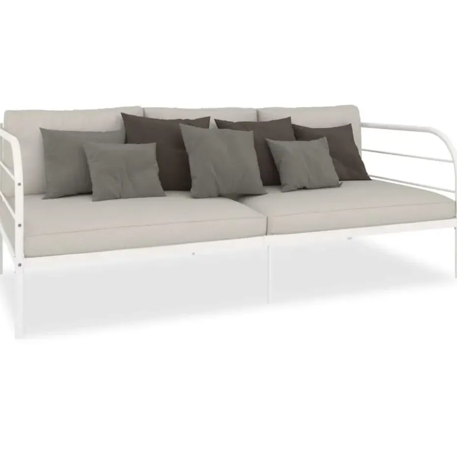 vidaXL - Bedbank - Wit - Metaal - 90x200 cm