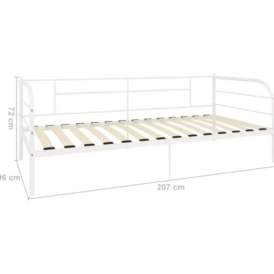 vidaXL - Bedbank - Wit - Metaal - 90x200 cm
