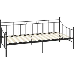 vidaXL - Bedbank excl lade - Zwart - Metaal - 90 x 200 cm