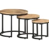 vidaXL - Bijzettafel - Bruin - Hout - 3 stuks