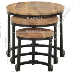 vidaXL - Bijzettafel - Bruin - Hout - 3 stuks