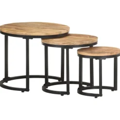 vidaXL - Bijzettafel - Bruin - Hout - 3 stuks