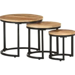 vidaXL - Bijzettafel - Bruin - Hout - 3 stuks