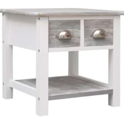 vidaXL - Bijzettafel - Grijs - Hout