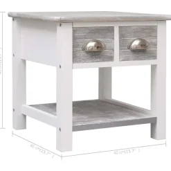 vidaXL - Bijzettafel - Grijs - Hout