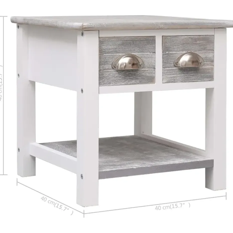 vidaXL - Bijzettafel - Grijs - Hout