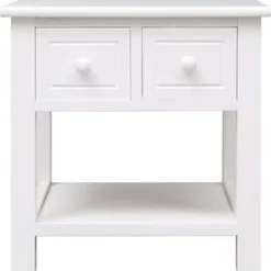 vidaXL - Bijzettafel - Wit - Hout