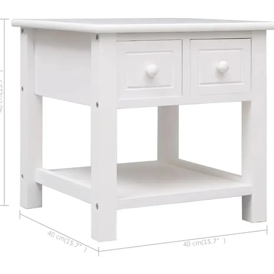 vidaXL - Bijzettafel - Wit - Hout