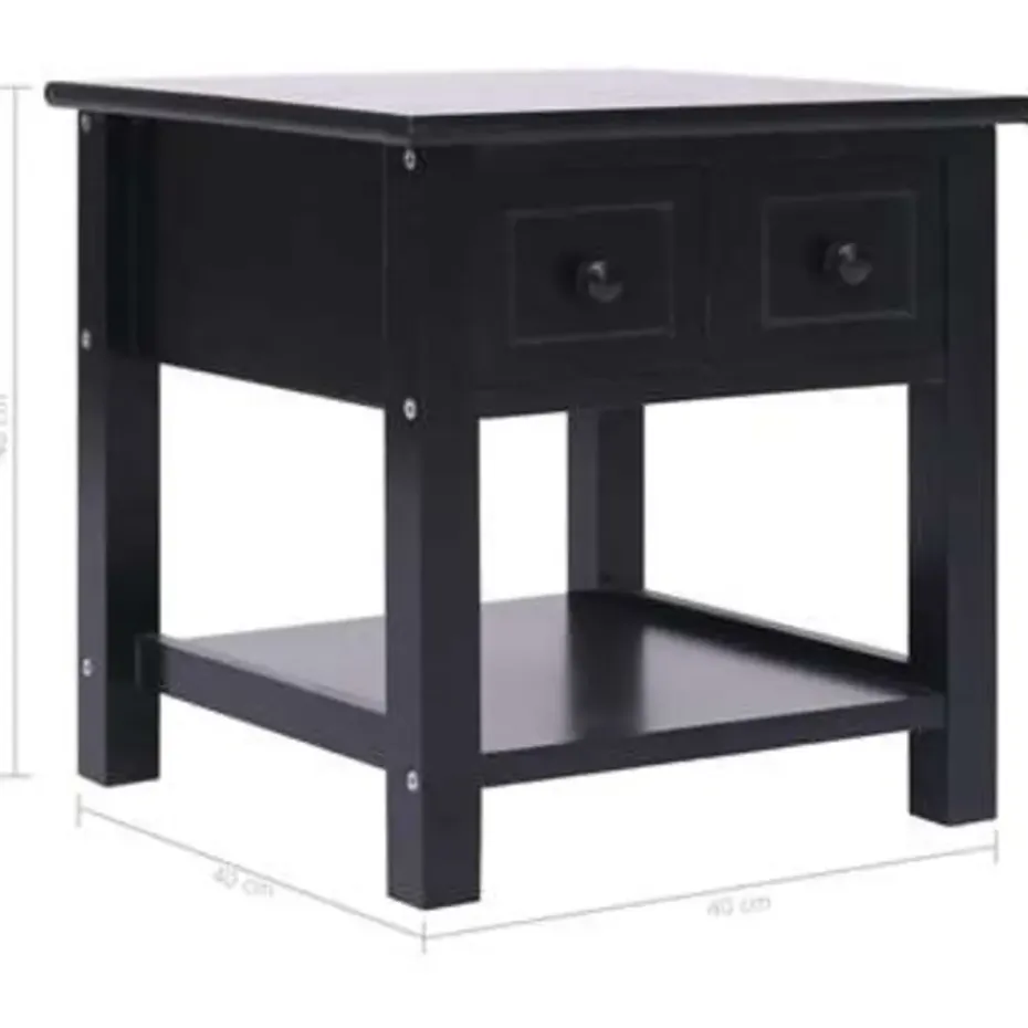 vidaXL - Bijzettafel - Zwart - Hout