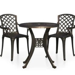 vidaXL - Bistroset - Bruin - Aluminium