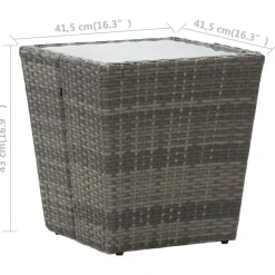 vidaXL - Bistroset - Grijs - Poly rattan en gehard glas - 3 stuks