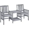 vidaXL - Bistroset - Grijs - Hout - 159x61x92 cm