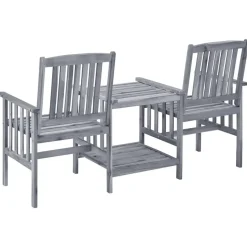 vidaXL - Bistroset - Grijs - Hout - 159x61x92 cm