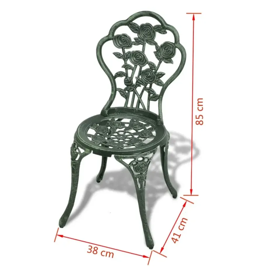 vidaXL - Bistroset Bistrosets - Groen - Aluminium