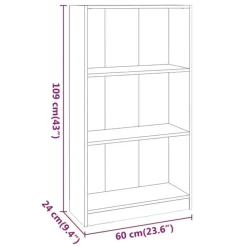 vidaXL - Boekenkast - Bruin - Bewerkt hout - 60 x 24 x 109 cm