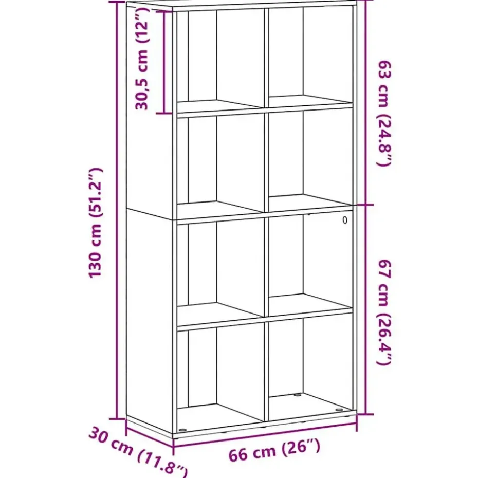 vidaXL - Boekenkast - Bruin - Bewerkt hout