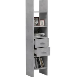 vidaXL - Boekenkast - Grijs - Bewerkt hout