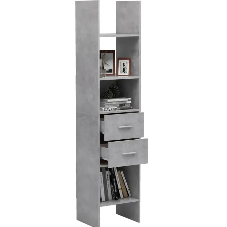 vidaXL - Boekenkast - Grijs - Bewerkt hout