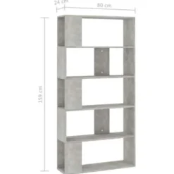 vidaXL - Boekenkast - Grijs - Bewerkt hout
